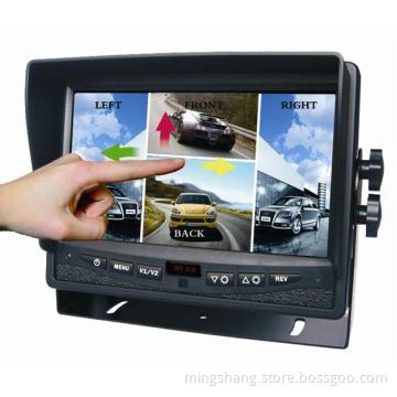 7\" split monitor with touch screen and 4 ch AV in